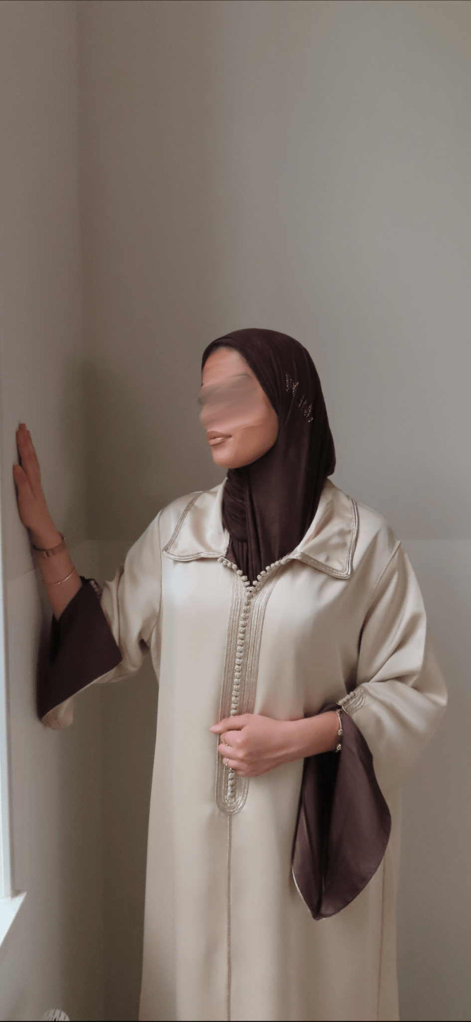 Qaftan Tasneem – Beige x Brown Edition