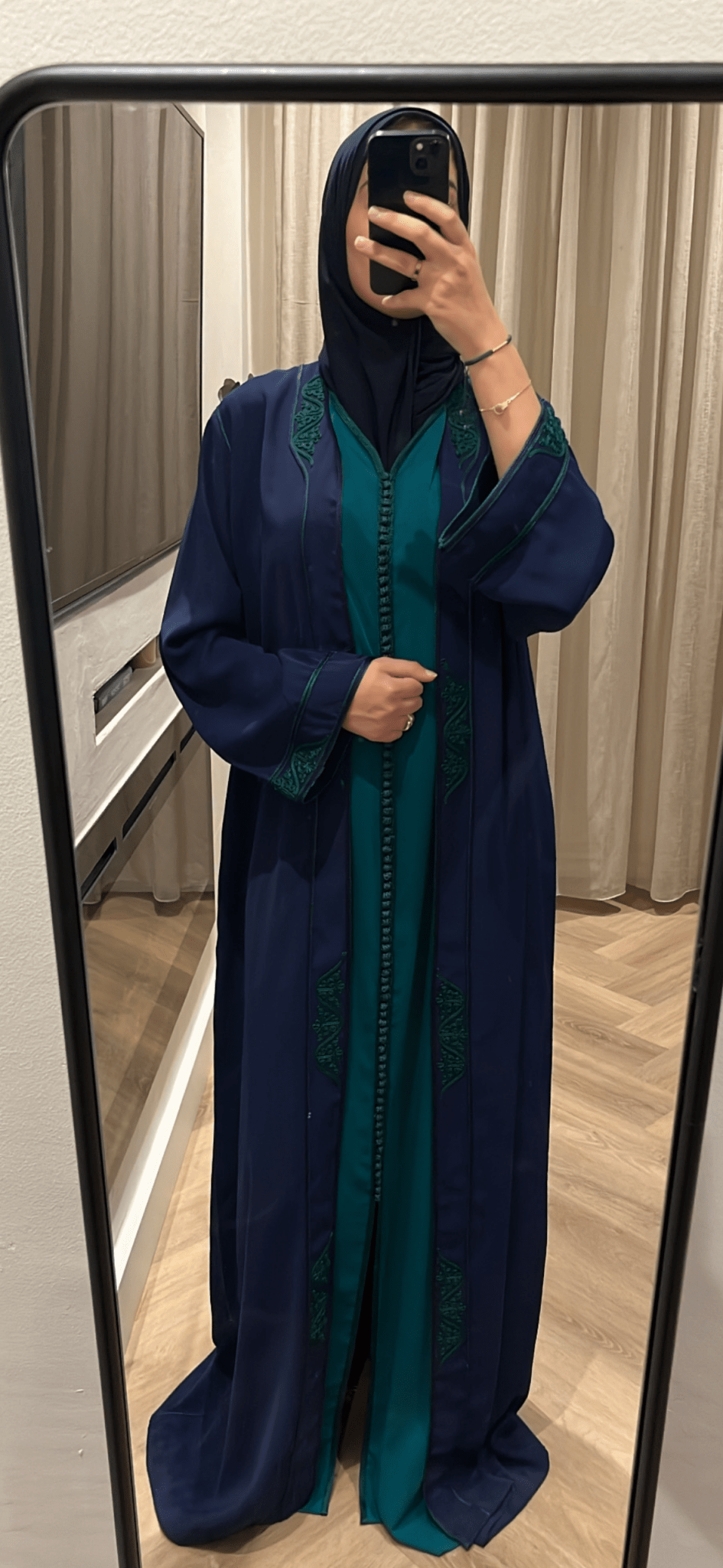 Two Piece Qaftan Blue x Green