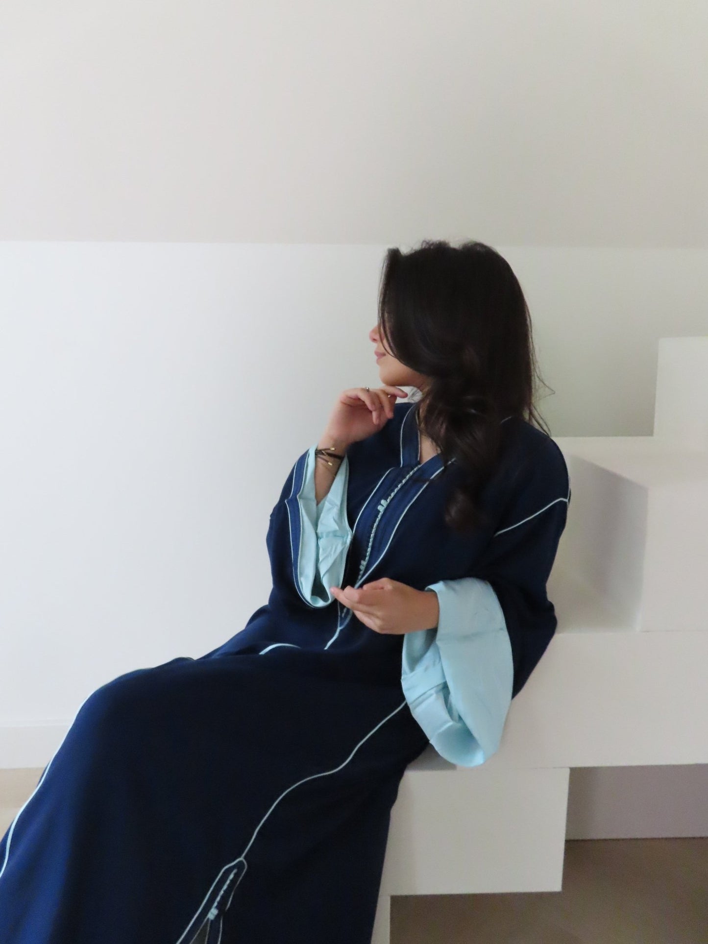 Qaftan Amira – Dark Blue x Baby Blue