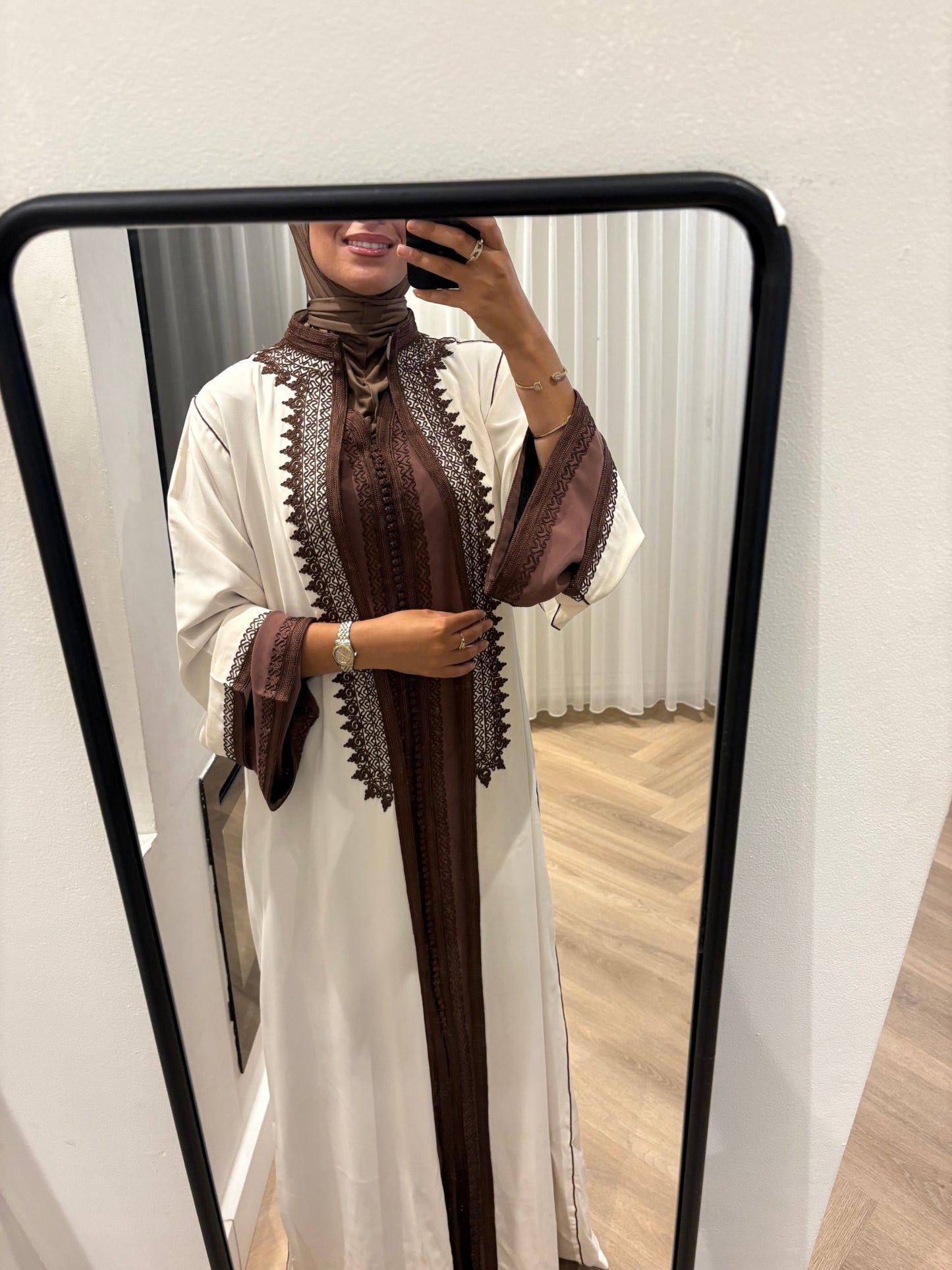 Two piece Qaftan Royal White x Brown