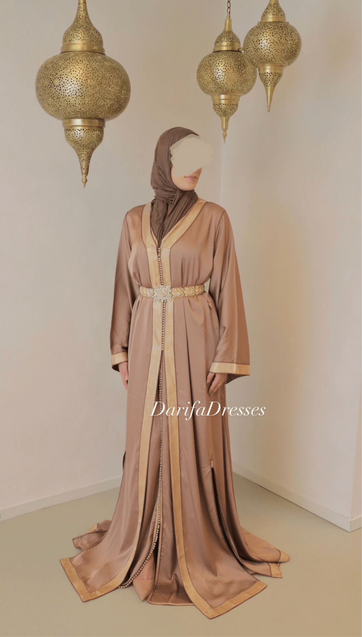 Gold x Brown Satin Takshita