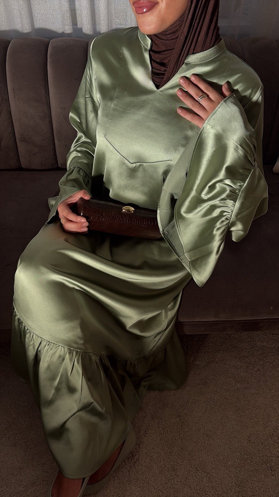 Amara Qaftan dress Pistashio