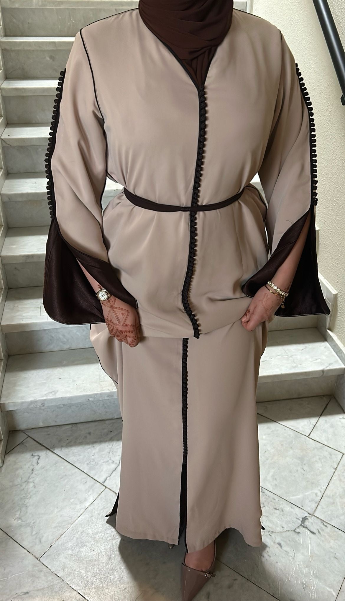 Qaftan Nisa Beige x Brown