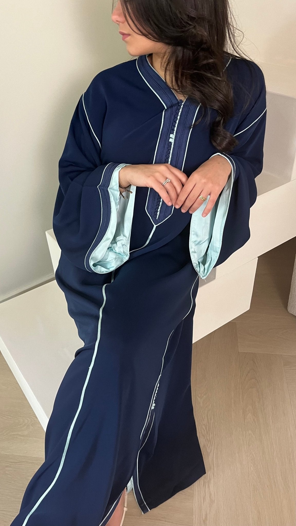 Qaftan Amira – Dark Blue x Baby Blue