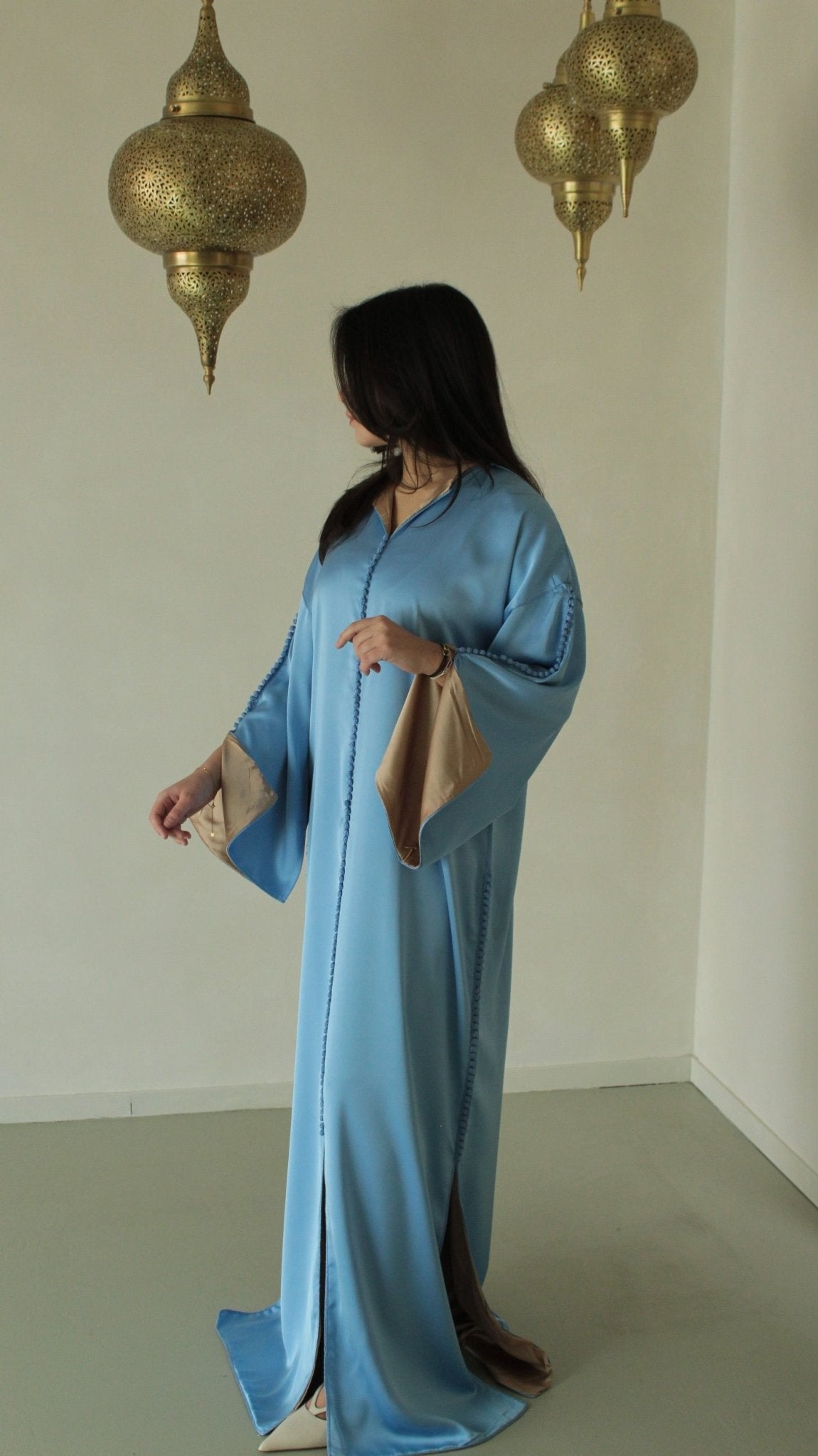 Qaftan Nisa Ocean Blue x Beige