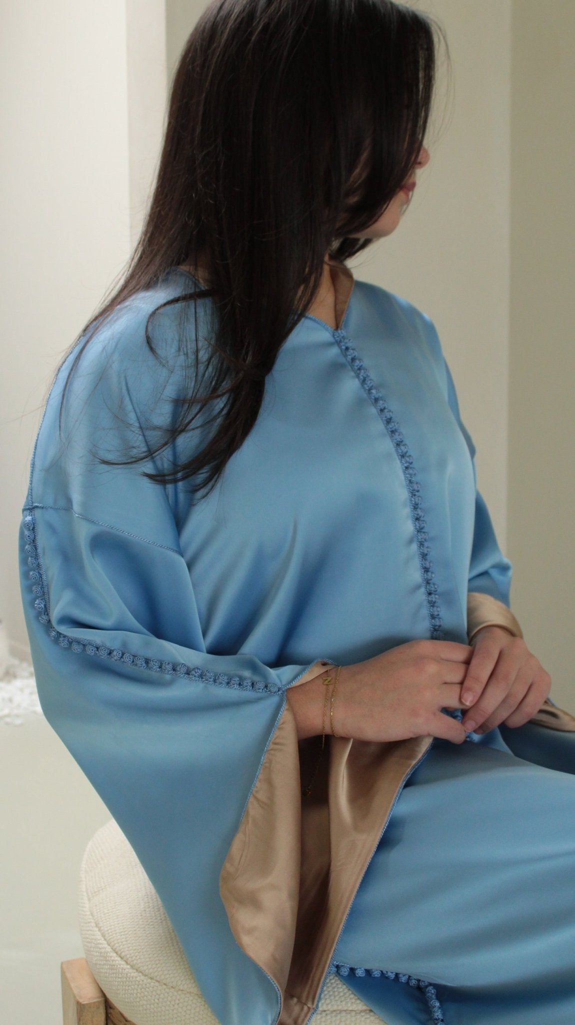 Qaftan Nisa Ocean Blue x Beige