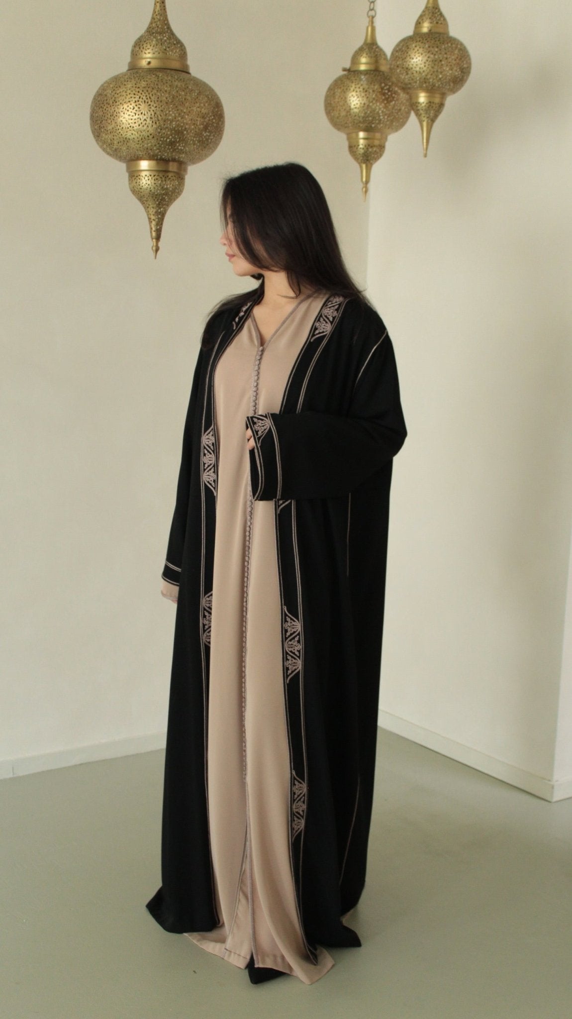 Two Piece Qaftan Black x Capuccino