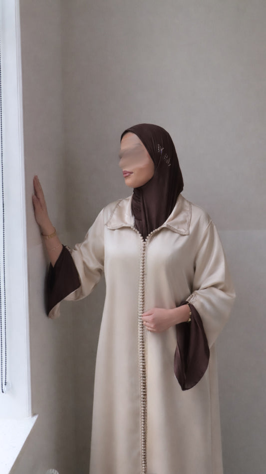 Qaftan tasneem Beige x Brown