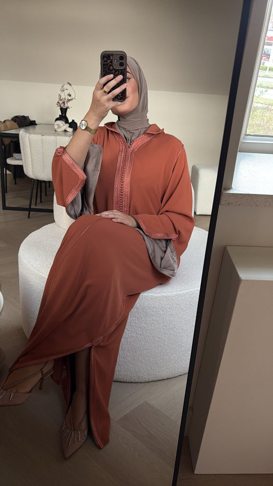 Qaftan Tasneem Terracotta x Taupe