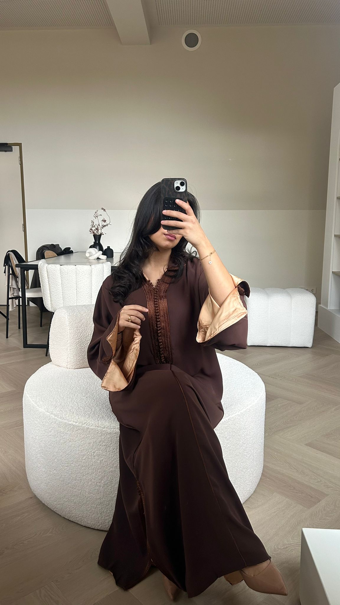 Qaftan Tasneem Brown x Light Brown
