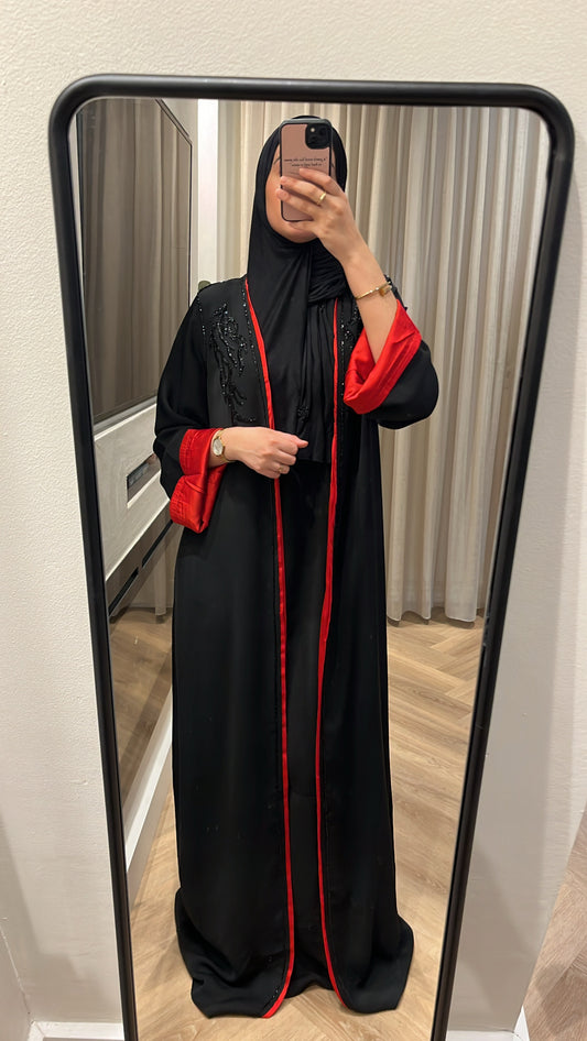 Abaya set Black x Red