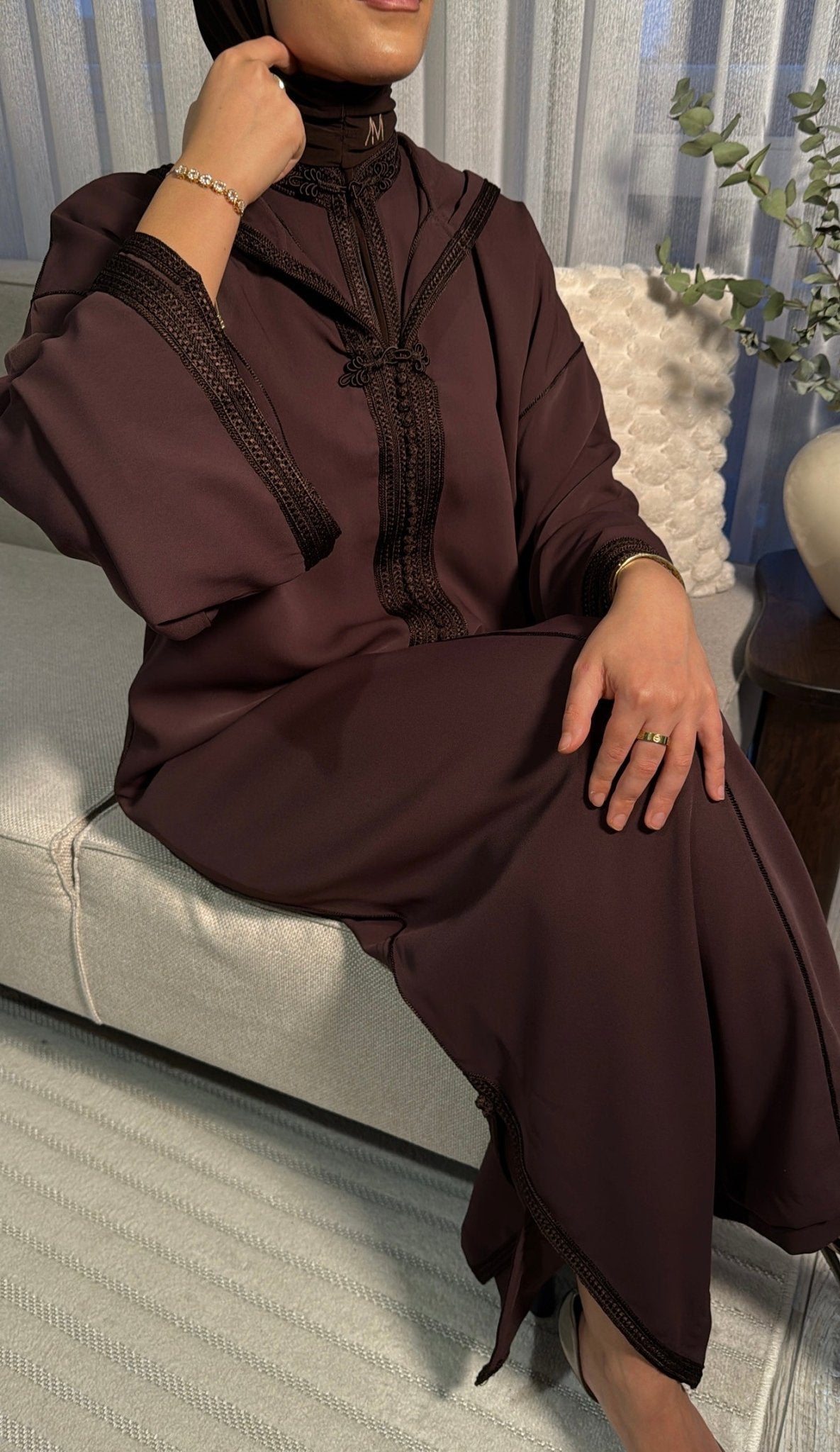 Nooré Dark Brown Two-Piece Jellaba