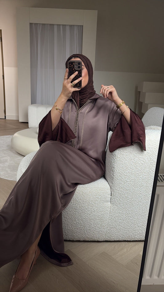 Qaftan Tasneem Taupe x Brown