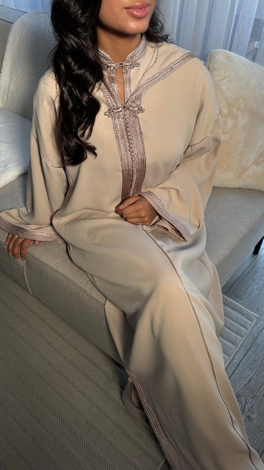 Nooré Beige Two-Piece Jellaba