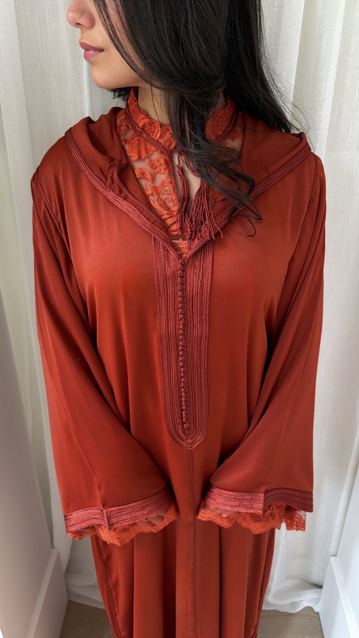 Eid Exclusive x Nooré Two-Piece Terracotta x Lace Jellaba