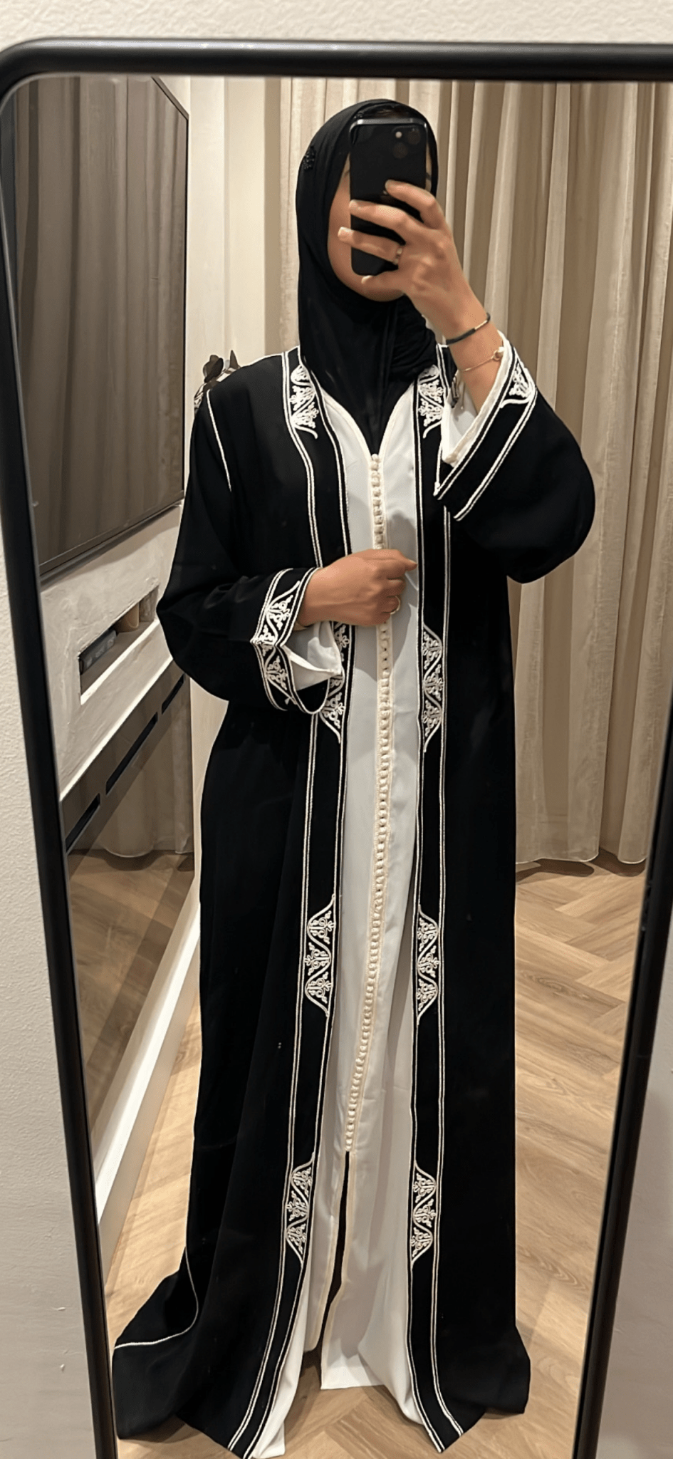 Two Piece Qaftan Black x White