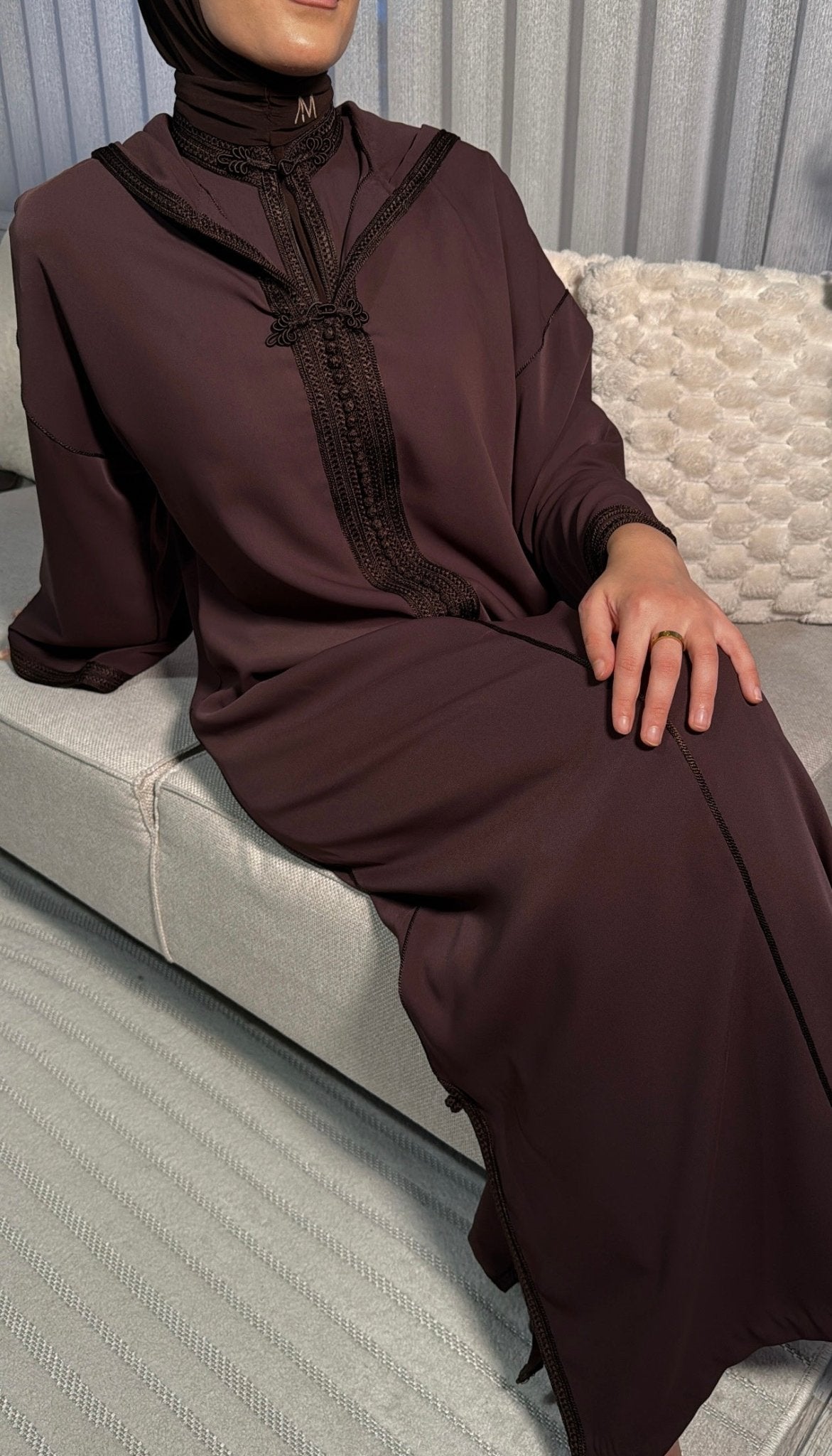 Nooré Dark Brown Two-Piece Jellaba
