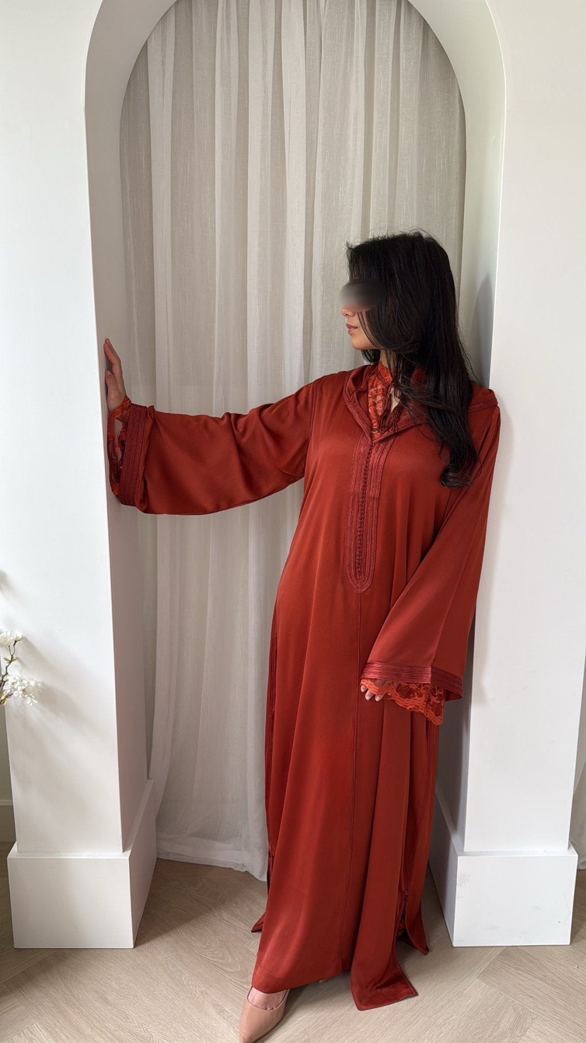Eid Exclusive x Nooré Two-Piece Terracotta x Lace Jellaba