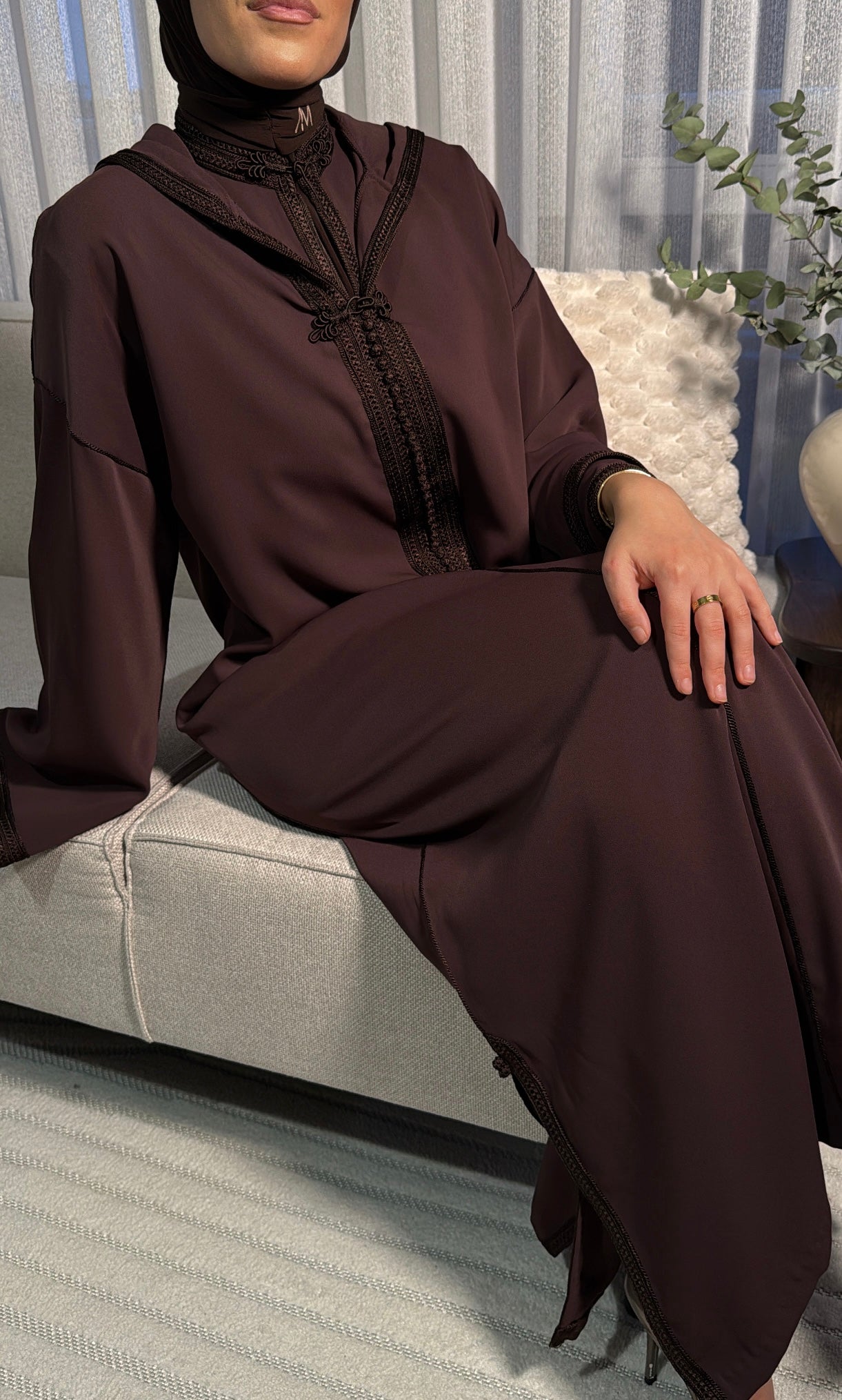 Nooré Dark Brown Two-Piece Jellaba