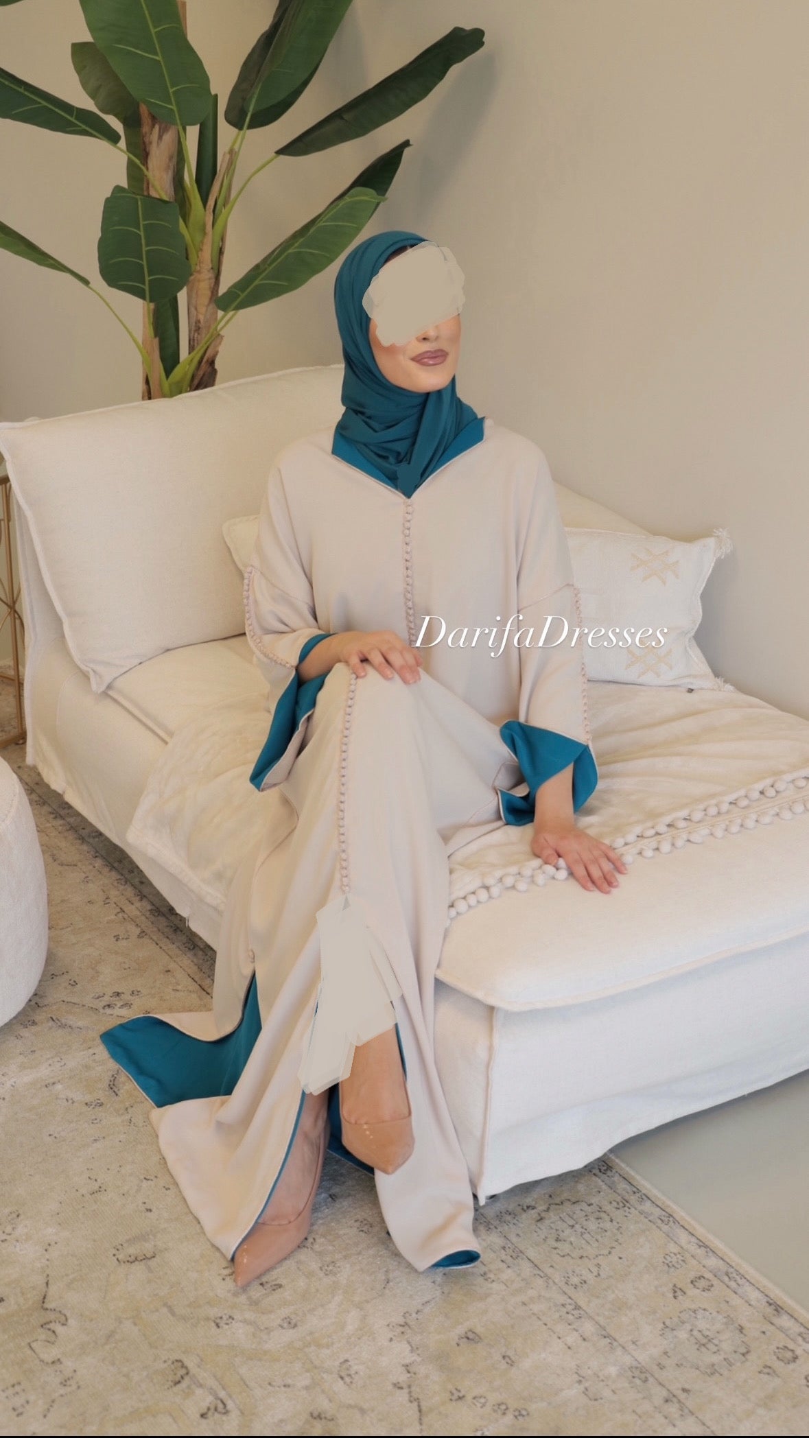 Qaftan Nisa Beige x Turqoise