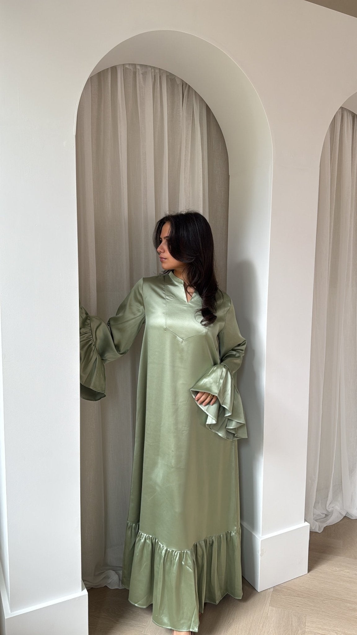 Flowy Amara Qaftan Pistachio