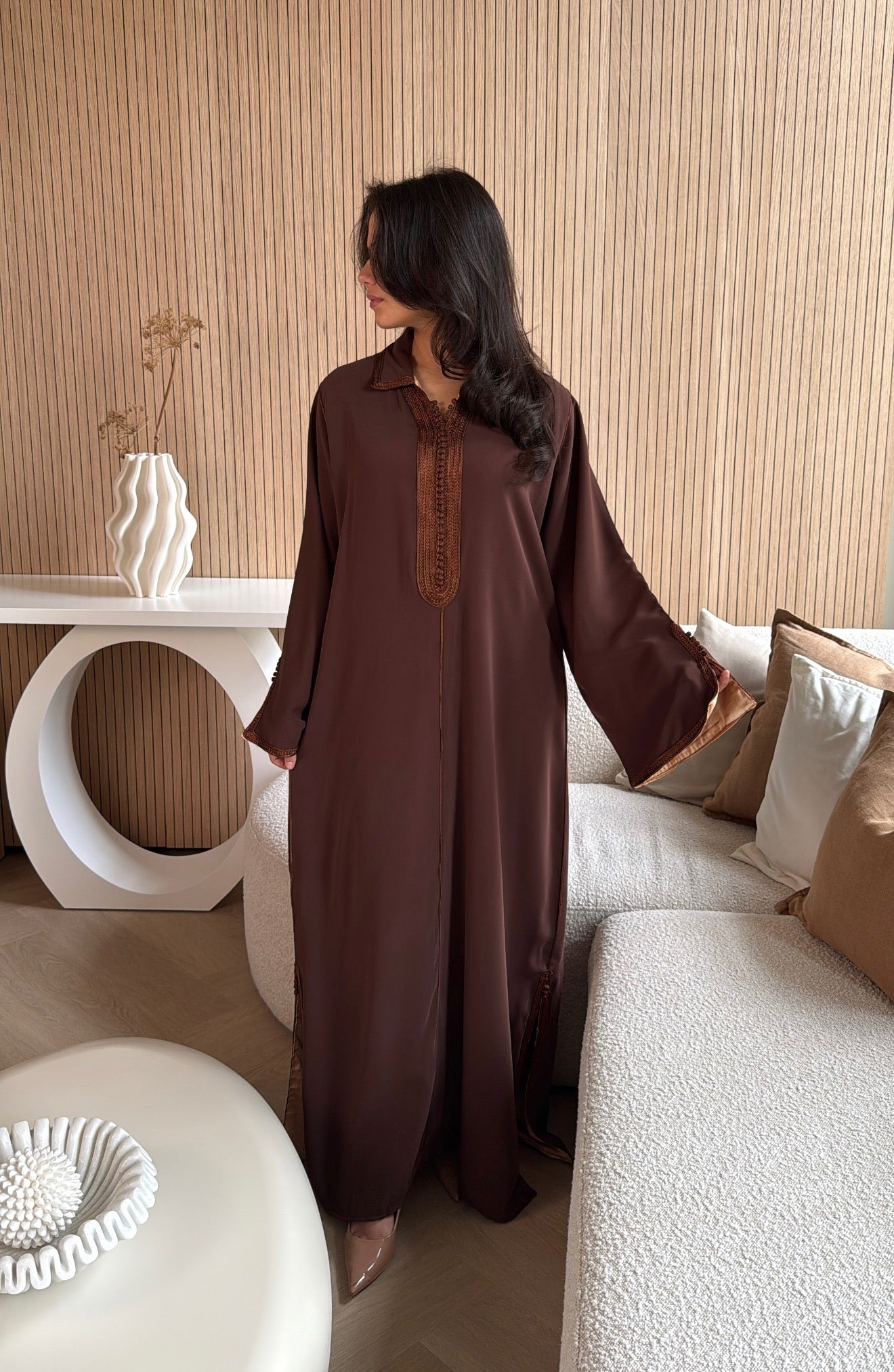 Qaftan Tasneem Brown x Light Brown