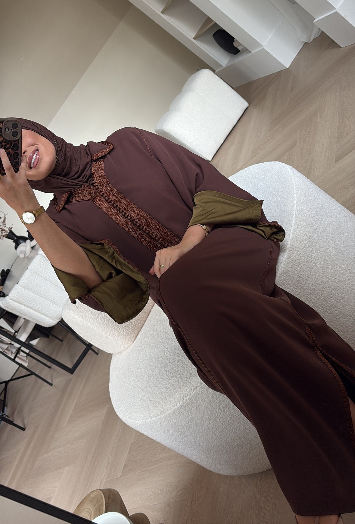 Qaftan Tasneem Brown x Olive