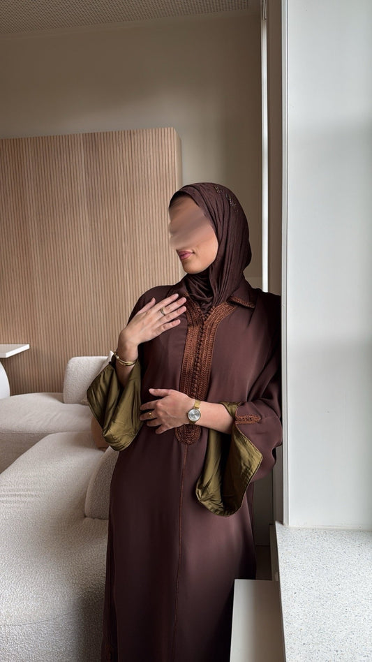 Qaftan Tasneem Brown x Olive